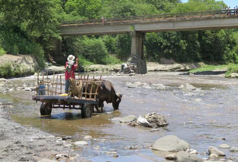A flooded causeway in El Salvador